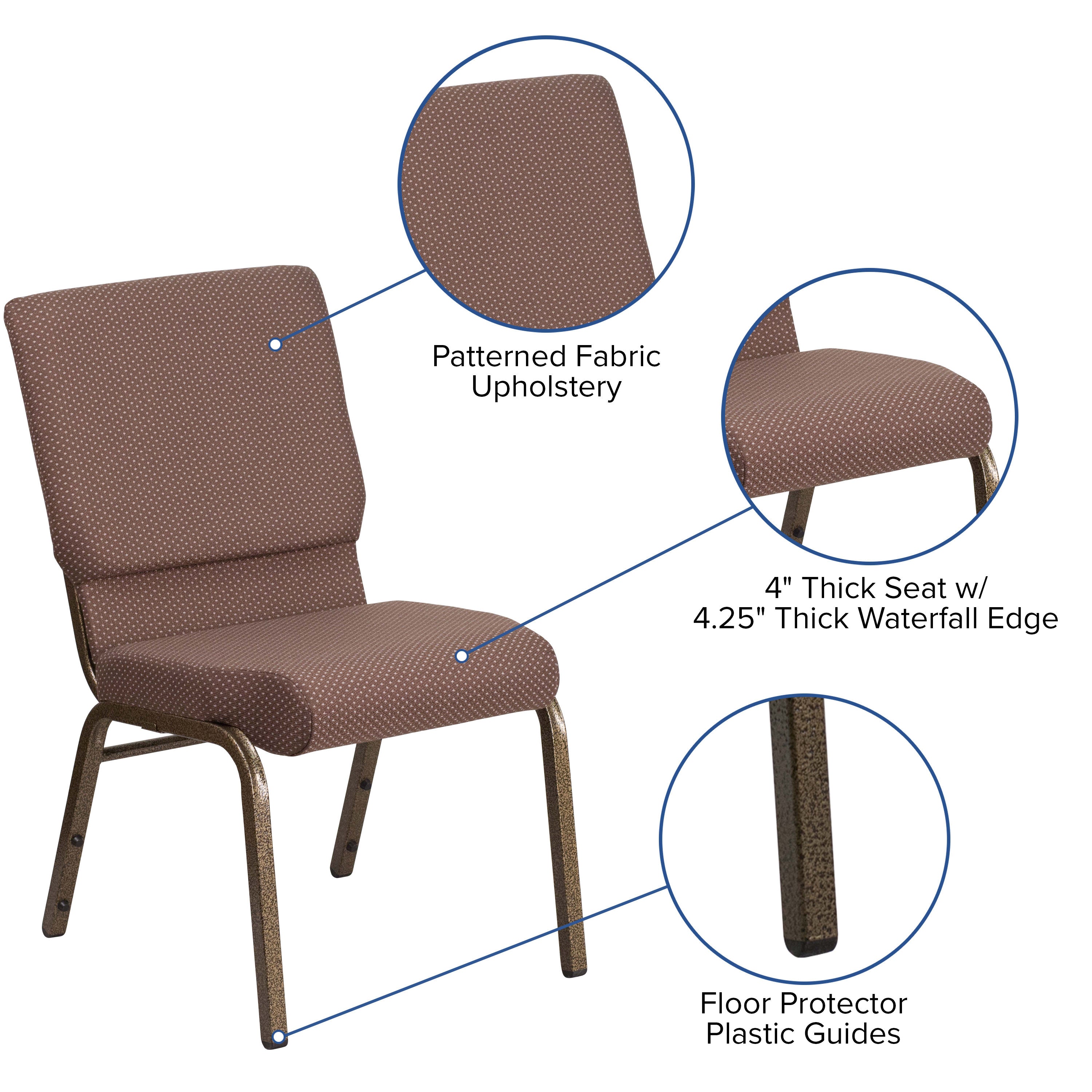 Hercules Series 185 Stackable Church Chair 18.5 Inch Wide