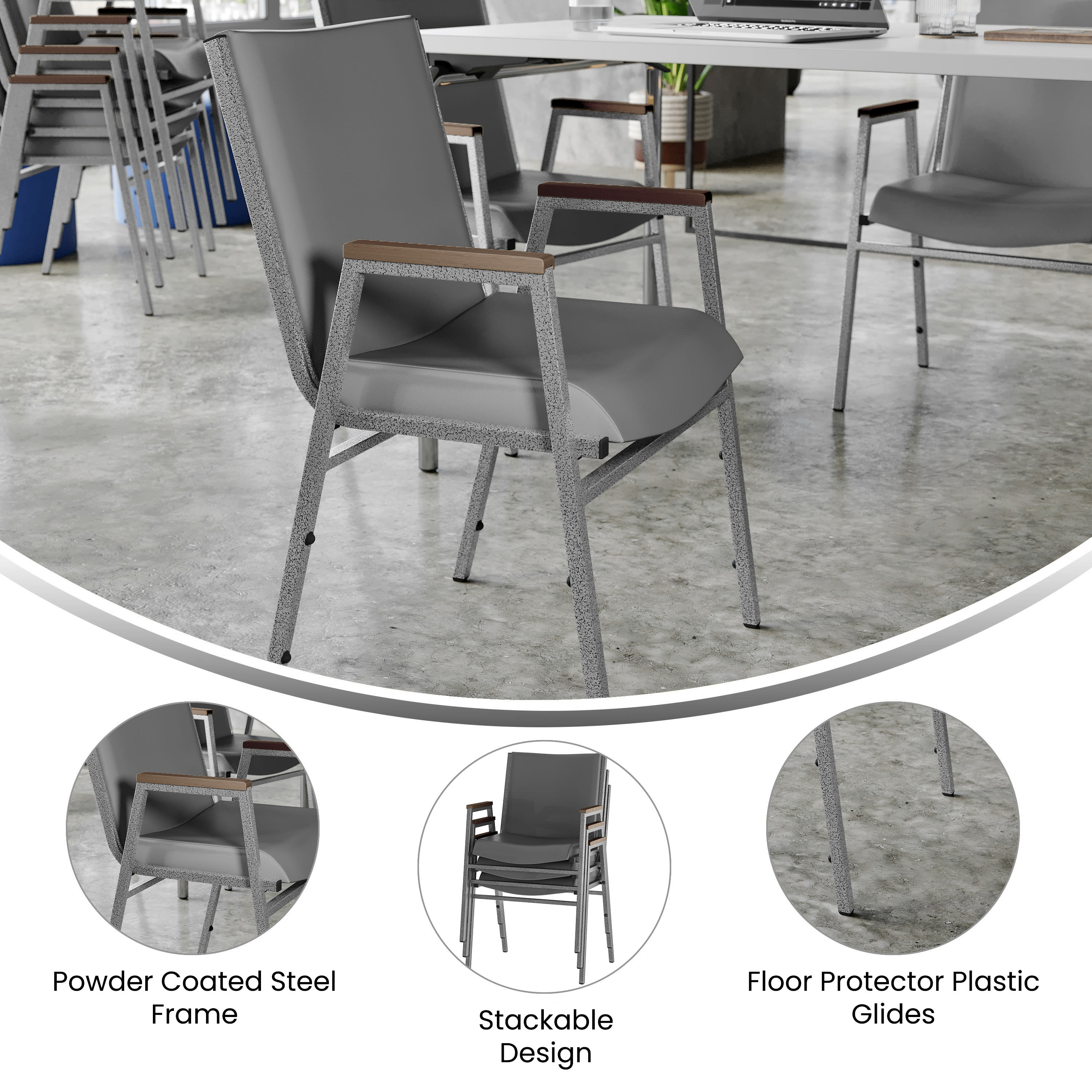 HERCULES Heavy Duty Stack Chair with Arms